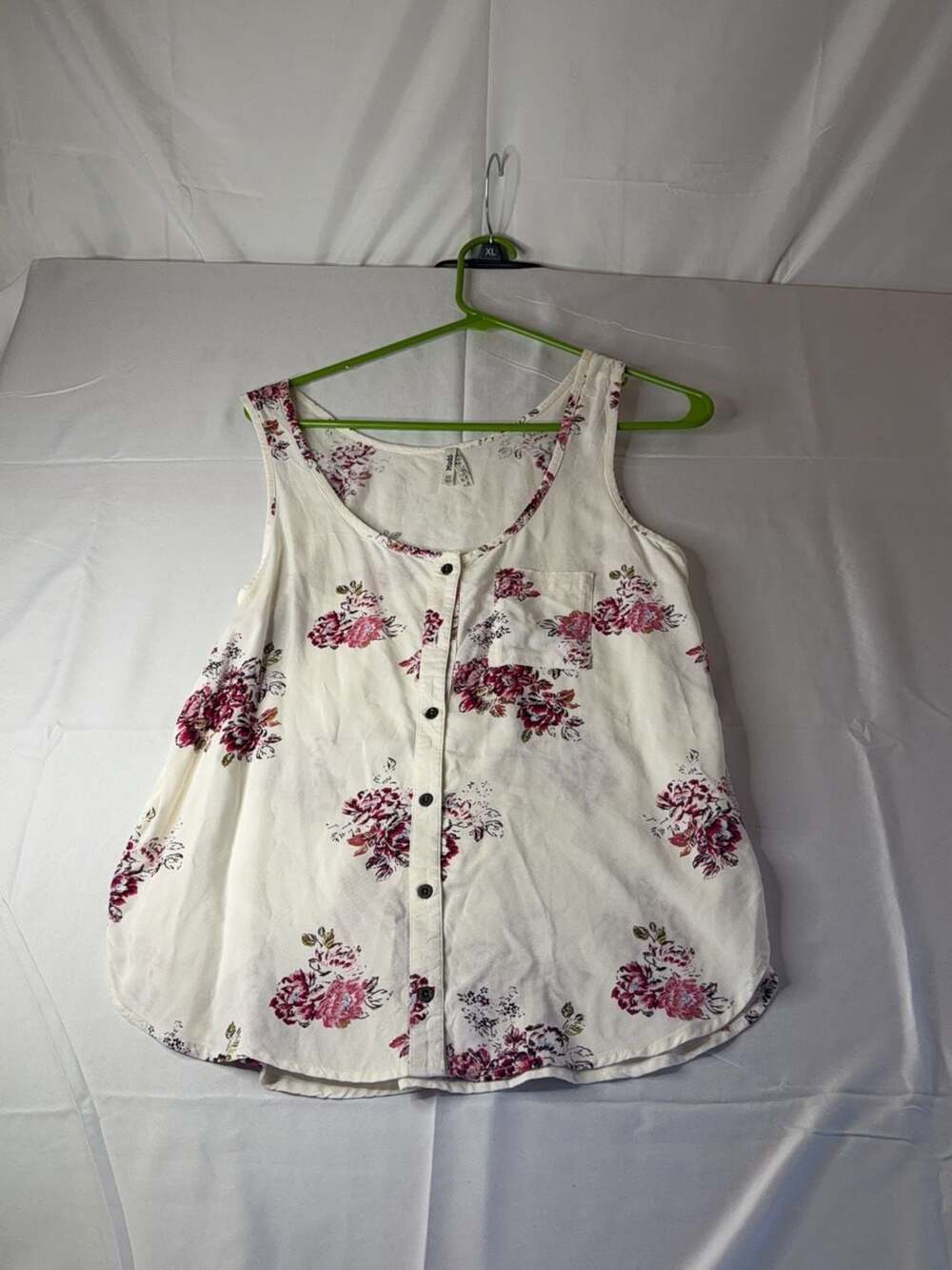 Mudd Floral Button-Front Tank Top Size XS